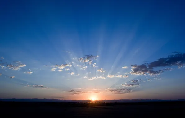 The sky, clouds, landscape, nature, horizon