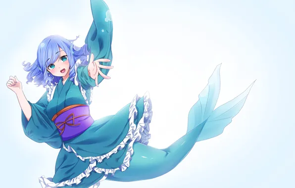 Girl, mermaid, Touhou Project, fanetti, Wakasagihime