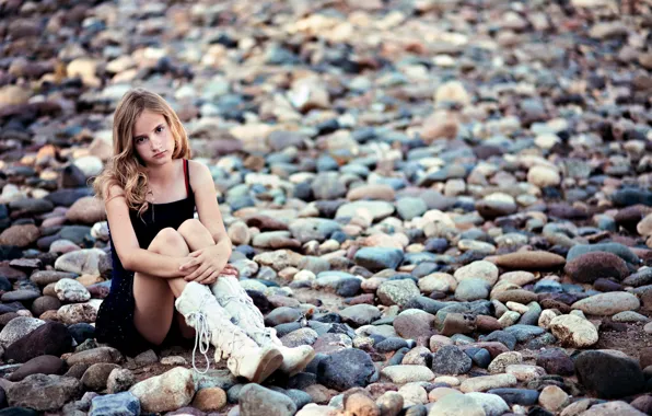 Picture stones, mood, girl