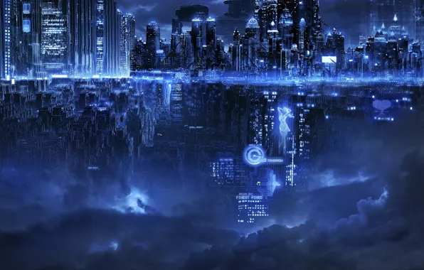 Night, the city, fairy