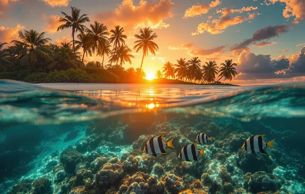 Sea, wave, beach, summer, the sky, water, transparency, the sun