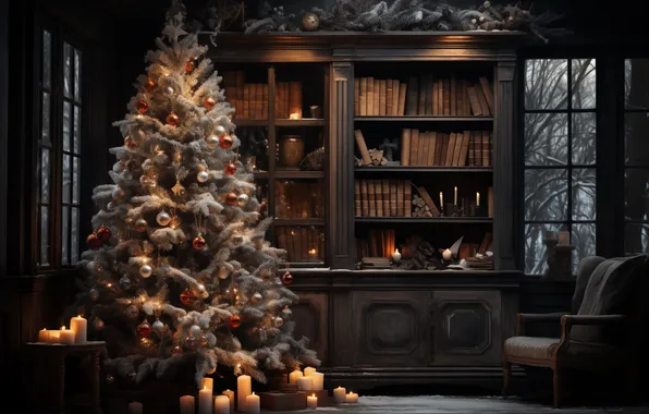 Decoration, room, tree, new year, interior, Christmas, Christmas, tree