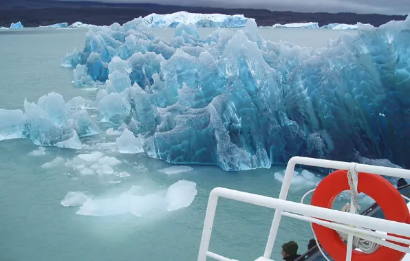 Picture ship, round, iceberg, Ice