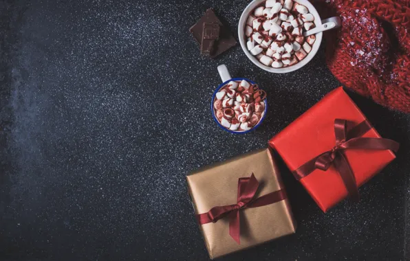 Mood, holiday, Christmas, Cup, gifts, New year, cup, chocolate