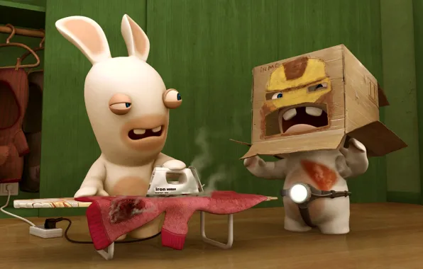 Picture rabbit, iron man, Rabbids, iron, Raving rabbids