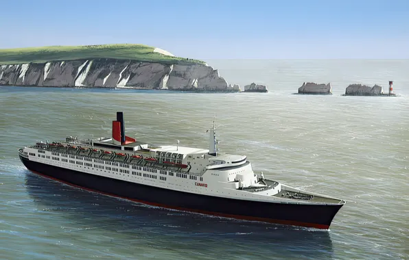 Sea, art, painting, ship