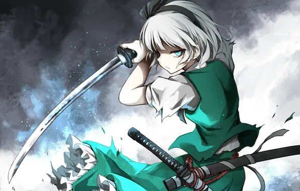 Look, girl, sword, stand, Touhou, Touhou, Touhou