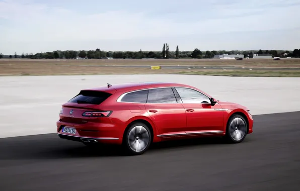 Red, speed, Volkswagen, universal, Shooting Brake, R-Line, 2020, Arteon