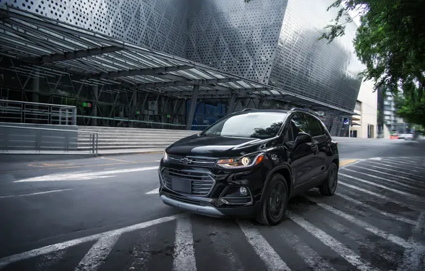 Picture road, street, the building, Chevrolet, Midnight, Trax Premier