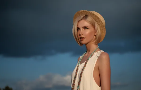 Picture look, girl, face, sweetheart, model, haircut, portrait, hat