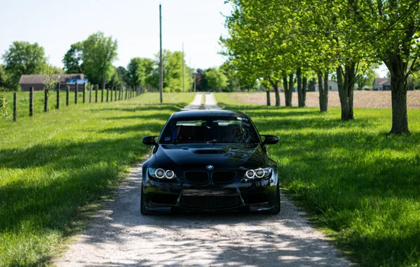Picture Black, E92, Trees, M3, Сountry road