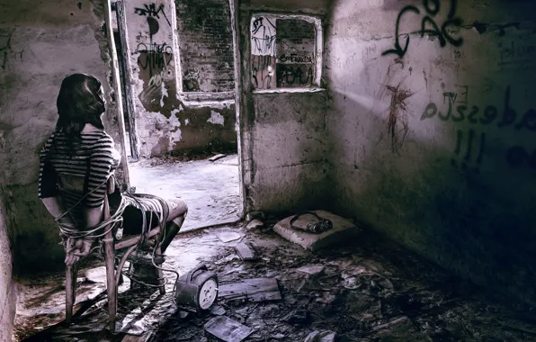 Girl, house, devastation, FPS, Get Even