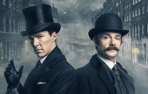 Fog, London, building, Sherlock Holmes, Martin Freeman, Benedict Cumberbatch, Sherlock, Sherlock BBC