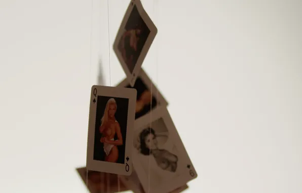 Card, background, girls, Nude, playing