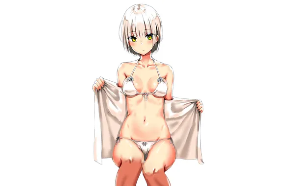 Girl, sexy, cleavage, legs, boobs, anime, beautiful, short hair
