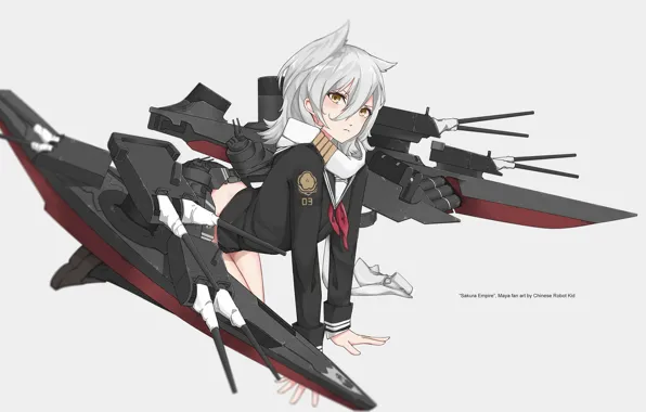 Picture Maya, weapons, girl, art, anime, Azur Lane