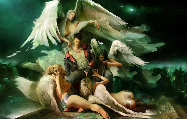 Picture wings, angels, party, Dante, Devil May Cry
