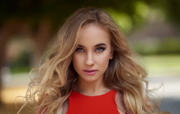 Look, background, model, portrait, makeup, hairstyle, blonde, beauty