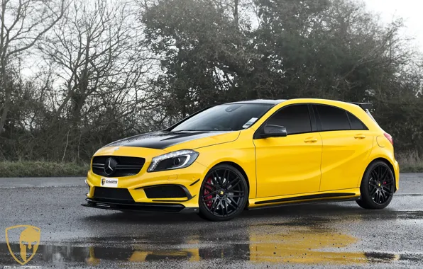 Picture Mercedes, AMG, Yellow, A45, Mulgari