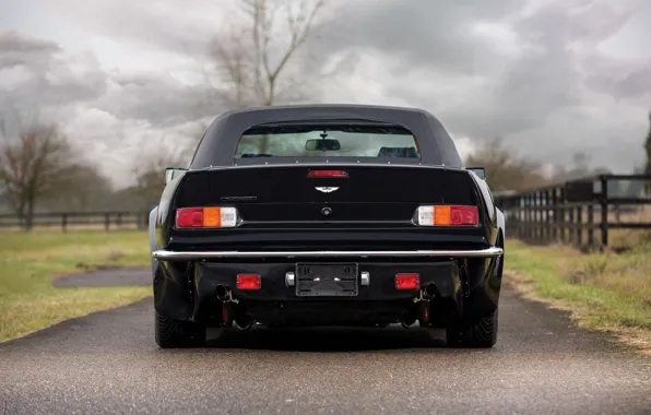 Black, Rear view, Aston Martin V8 Vantage Volante