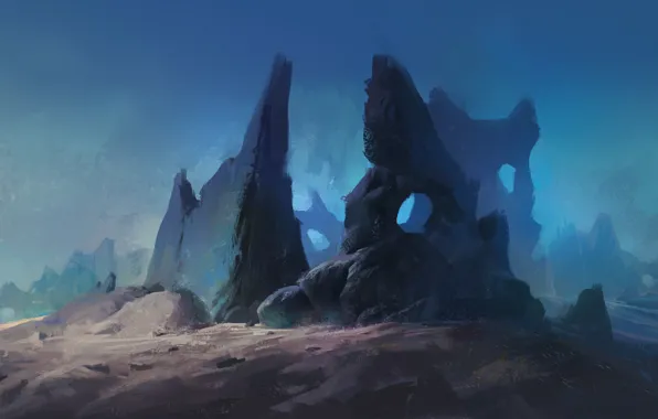 Landscape, stones, Rock, art, Mike azevedo
