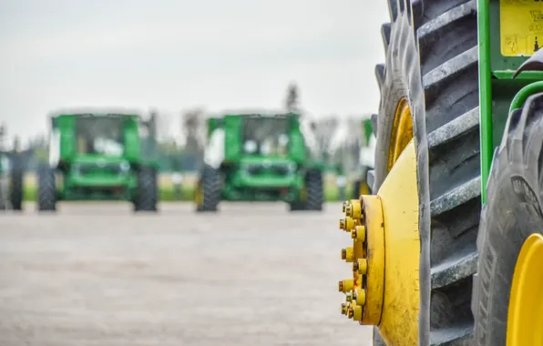Blur, technique, wheel, tires, bokeh, harvester, protector, tractor