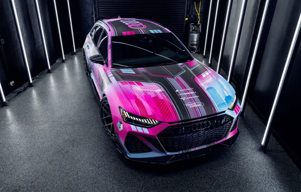 Audi, Pink, sportcar, RS6, Audi RS6