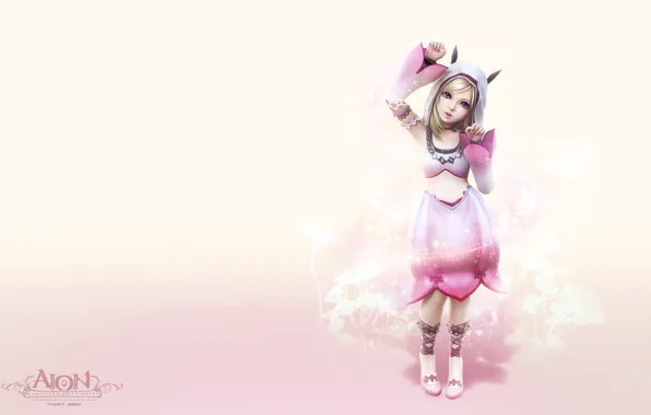 Picture girl, pink, anime, aion