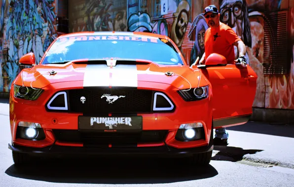 Ford Mustang, muscle car, Graphity, street art