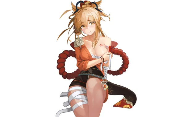 Wallpaper kawaii, girl, hot, sexy, boobs, anime, orange, blonde