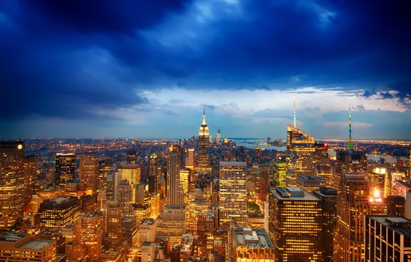 The city, view, New York, the evening, panorama, USA, USA, Manhattan