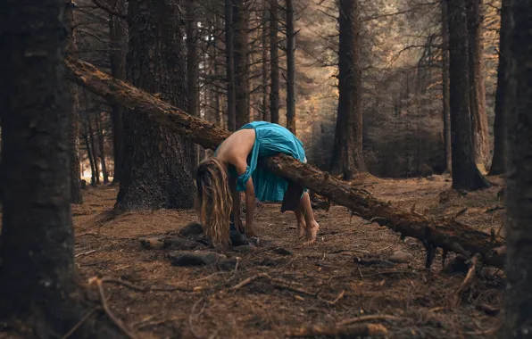 Forest, girl, dress, Rosie Hardy, Wait here