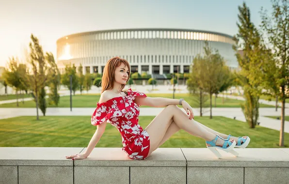 Legs, model, pretty, redhead, A Diakov George