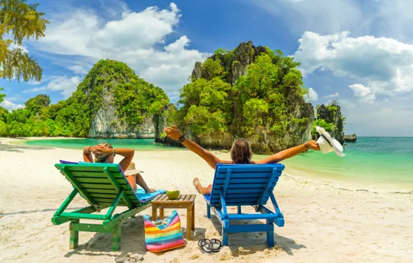 Nature, rock, stay, island, chairs, islands