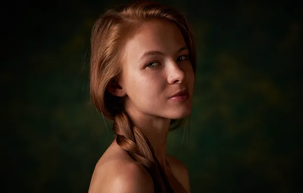 Portrait, freckles, braid, the beauty, Kateryna Tkachenko, Max Fawn