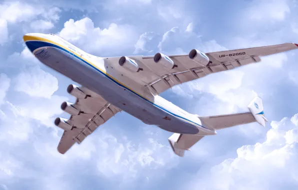 The sky, Clouds, The plane, Flight, Wings, Ukraine, Mriya, The an-225