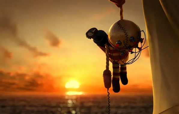 Picture water, sunset, the ocean, toy, bioshock