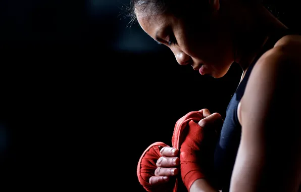 Picture girl, sport, fight