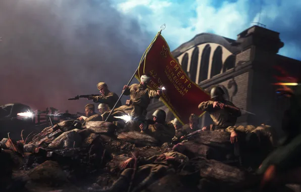 Fire, War, People, Red, Soldiers, Army, Soldiers, Battle