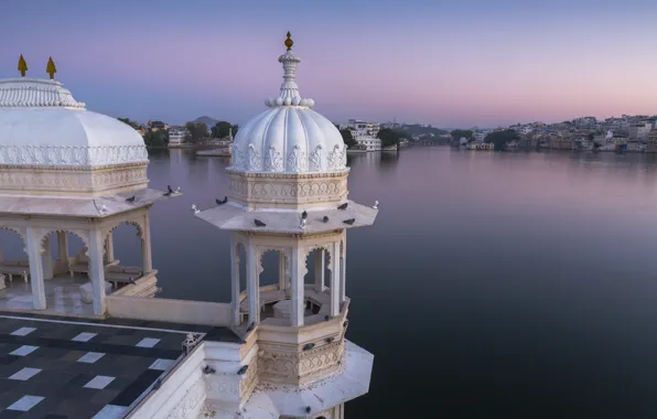 Lake, India, panorama, Palace, India, Rajasthan, Udaipur, Rajasthan