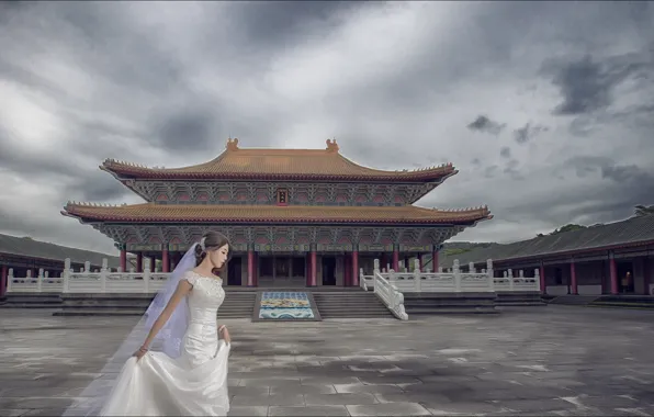 Girl, mood, Asia, pagoda, the bride, mood, bride, Asia