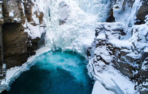 Picture rocks, Canada, Albert, Jasper, frozen waterfall