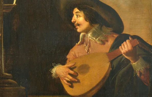 Oil, portrait, picture, Lute player, 1640, Jan van Bijlert, Jan van Byler
