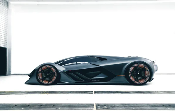 Lamborghini, side view, in profile, 2017, The Third Millennium Concept