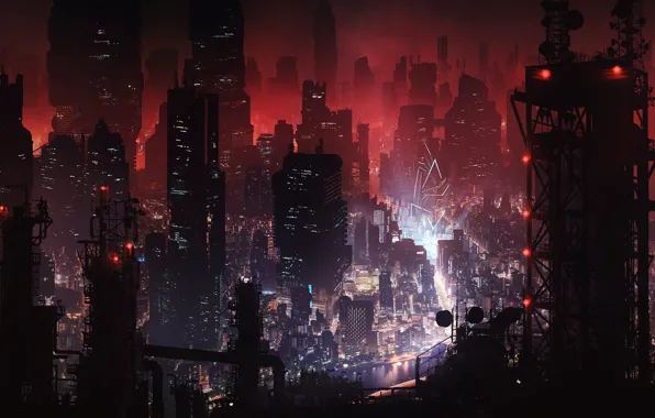 City Glow - Animated by TheFearMaster  Cyberpunk city, Futuristic city,  Neon wallpaper