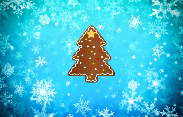 Winter, Minimalism, Snow, Christmas, Snowflakes, Background, New year, Tree