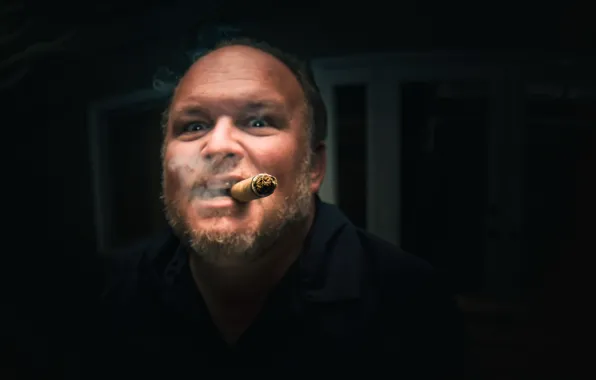 Smoke, people, cigar