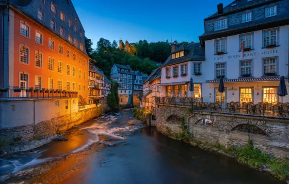 River, building, home, Germany, Germany, Monschau, Monschau, Roer River