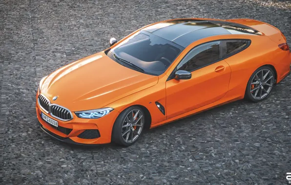 Auto, BMW, Machine, Orange, Coupe, Rendering, BMW 8 Series, M850i