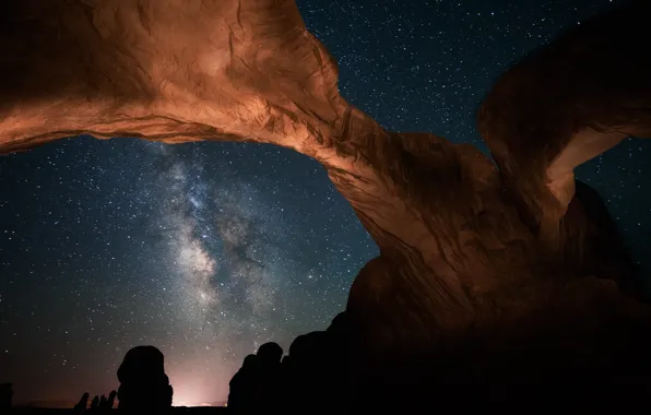 The milky way, galaxy, arch, Utah